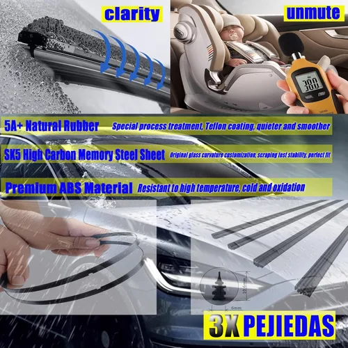 Miniatura 4 de 3 limpiaparabrisas del fabricante original, limpiaparabrisas de repuesto para Dodge Grand Caravan 2008-2019/Chrysler Town & Country 2008-2016