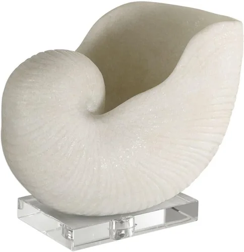 Miniatura 4 de Uttermost Escultura de piedra granular de concha Nautilus de 11" de ancho