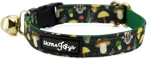 Miniatura 4 de Ultra Joys Collar de gato con campanas - Collar separable para gatitos y gatos - Seta pequeña Solo cuello de seta