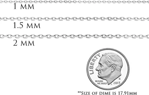 Miniatura 3 de Collar de cadena de plata de ley para mujer, cable de 0.039 in, resistente al deslustre, de origen responsable, diseño de cierre que no migra