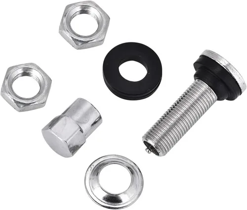 Miniatura 8 de 10Pack Metal Valve Stems TR161 Car Truck Bolt in Tire Tyre Valve Short Stems with Dust Cap Black for ATV Car Go-Kart Boat Trailer Motorcycle
