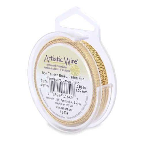 Miniatura 8 de Artistic Wire, Alambre de cobre de color resistente al deslustre calibre 20 / 0.032 in, torsión redonda, color latón antiguo, 8 yd / 24.0 ft