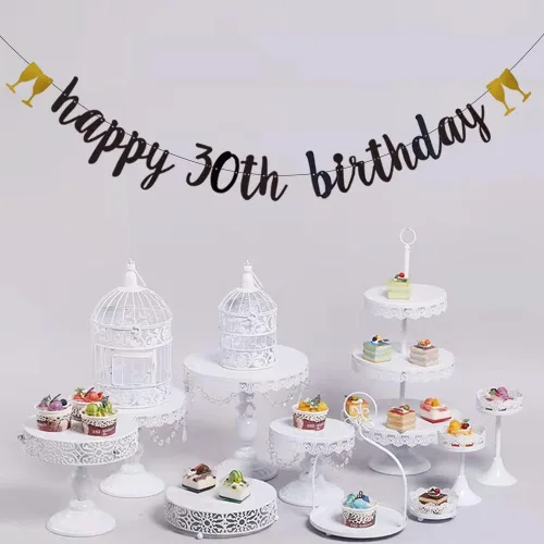 Miniatura 3 de Cartel de feliz cumpleaños 30, pre-encordado, guirnalda de fiesta de cumpleaños número 30, decoración de fiesta de cumpleaños de 30 años, letras