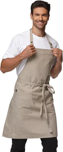 Miniatura 8 de Delantales de chef para hombres y mujeres con bolsillos grandes, delantal de lona, impermeable, profesional, con 2 bolsillos, 4251 GB