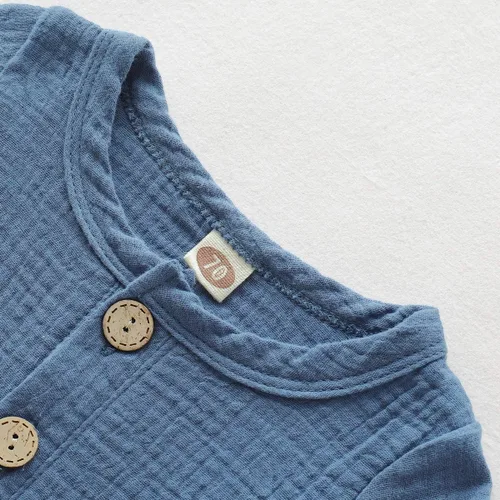 Miniatura 4 de Saeaby Ropa de bebé para recién nacido, traje de algodón y lino, manga corta, mameluco de una pieza, ropa de bebé