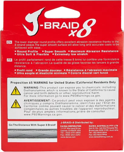 Miniatura 2 de Línea Trenzada Redonda Tejida de 8 Hilos Daiwa J-Braid 300M