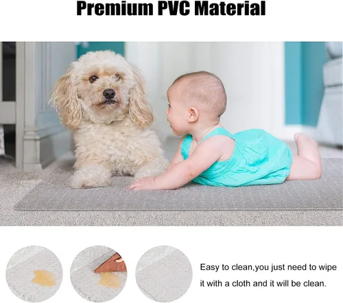 Miniatura 3 de Kuyal Tapete para Silla de Escritorio para Alfombra, 30'' x 48'' Rectángulo Tapetes Transparentes para Sillas Bueno para Escritorios, Oficina