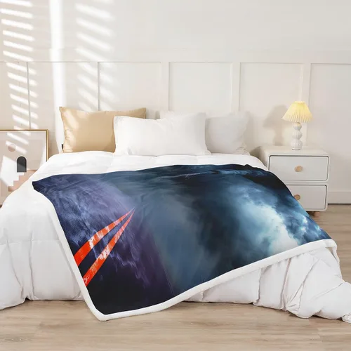 Miniatura 2 de Feelyou Manta de sherpa de tornado, manta de vellón de fenómeno natural, manta de microfibra suave para niños, adolescentes, decoración de desastres