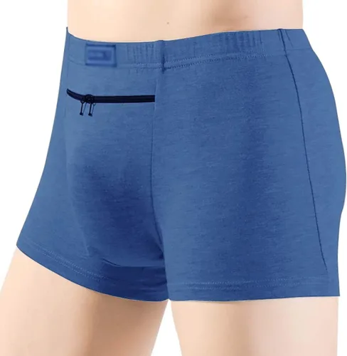 Miniatura 2 de Ropa interior de bolsillo para hombre con bolsillo frontal secreto, 2 paquetes (azul)