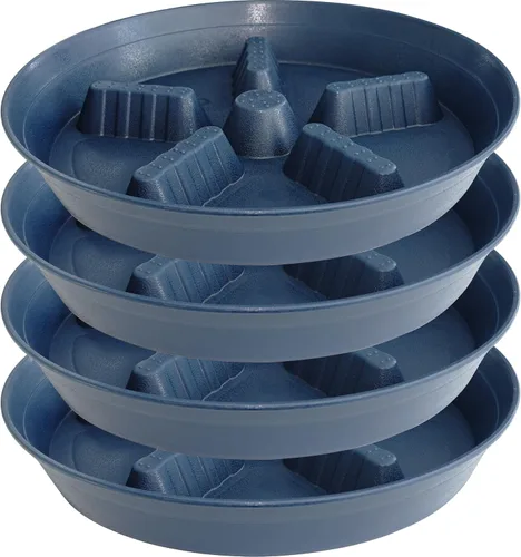 Miniatura 12 de Paquete de 4 platillos para plantas de 8 pulgadas, 10, 12, 14, 17 pulgadas, soporte para plantas de plástico para interiores y exteriores, bandejas