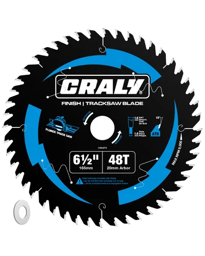 Miniatura 6 de CRALY Hoja de sierra circular de 6-1/2 pulgadas con 24 dientes para corte de madera, marco, 5/8 pulgadas de eje, carburo con punta, corte fino
