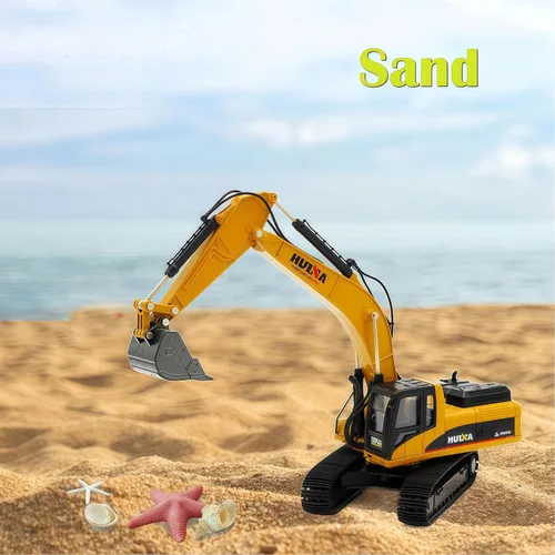 Miniatura 8 de Qcar Excavadora grande para vehículos de construcción, excavadora hidráulica de aleación resistente, escala 1:40, camión de juguete para niños de 8