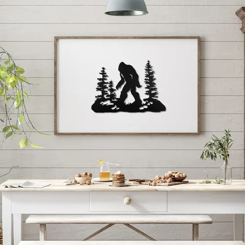 Miniatura 6 de Demissle Bigfoot Sasquatch Regalo Decoración Bigfoot Arte de Pared Big Foot Letrero Regalo para Hombres 15.7 x 11 Pulgadas Letrero de Metal