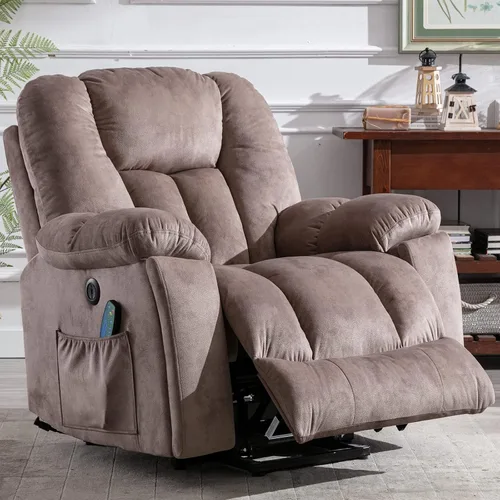 Miniatura 8 de CANMOV Silla reclinable eléctrica con masaje y calor para adultos mayores, reclinables anchos y tapizados, mecanismo de movimiento reclinable