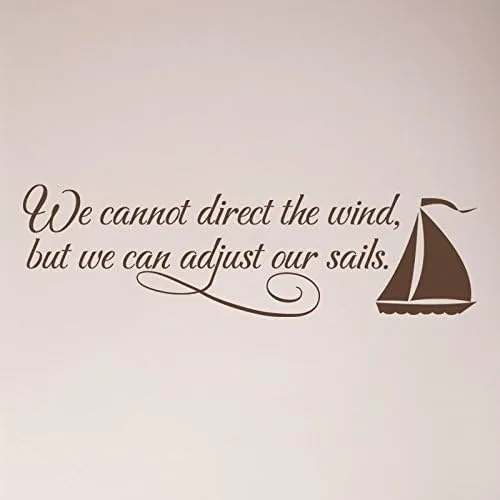 Miniatura 8 de 36"x12" We Cannot Direct The Wind, But We Can Adjust Our Sails. Adhesivo de pared con texto en inglés "We Cannot Direct The Wind, But We Can Adjust