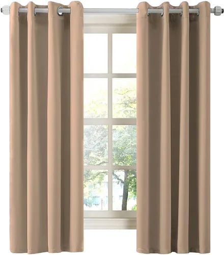 Miniatura 9 de LA PALMA Cortinas opacas con aislamiento térmico y ojales, para sala de estar, dormitorio, paquete de 2 paneles