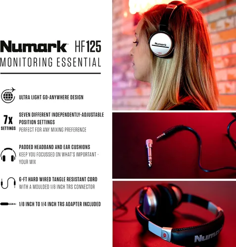 Miniatura 8 de Numark Party Mix Live + HF125 - Controlador de DJ/Set de DJ para adultos y niños con luces de DJ, altavoces de DJ, mezclador de DJ y auriculares