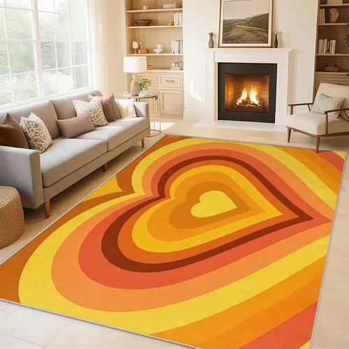 Miniatura 9 de 2x3 Retro Wavy Throw Rugs for Entryway, Washable Mid Century Modern Pattern Indoor Door Mat, Bedroom Kitchen Entrance, Non Slip Soft Thin, Abstract