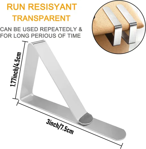 Miniatura 2 de 60 clips para mantel, clips de mesa de picnic resistentes, abrazaderas de acero inoxidable, soportes para manteles de mesa, ideales para el hogar