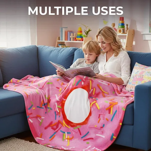 Miniatura 62 de Zulay Kitchen Manta Decorativa de Tortilla Burrito - Manta Gigante de Tortilla de Doble Cara para Adultos y Niños - 285 GSM Manta de Comida Suave