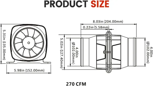 Miniatura 5 de DC HOUSE 4 '' eléctrico en línea Marine sentina aire barco soplador 12V 270 CFM bastante