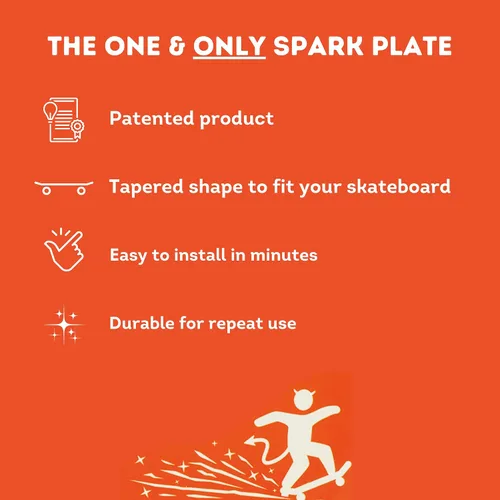 Miniatura 6 de Placa de Chispas Tail Devil Skateboard - Chispas para Tu Patineta, Accesorio Definitivo del Patinador, Una Placa de Cola Adjunta para Efecto