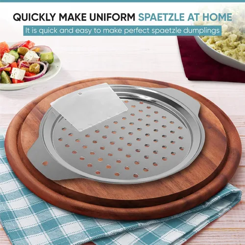 Miniatura 2 de Zoie + Chloe, tapa de acero inoxidable para preparar Spaetzle, con espátula, Round