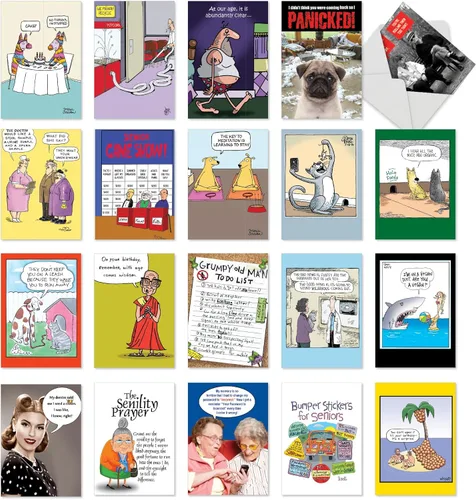 Miniatura 12 de NobleWorks 20 tarjetas de cumpleaños divertidas surtidas en caja con sobres de 5 x 7 para hombres, mujeres (10x2 diseños) Dave Coverly's Dog Days