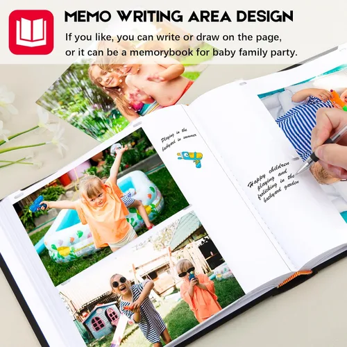 Miniatura 2 de Aevdor - Álbum de fotos de 4 x 6 pulgadas, 240 bolsillos, con espacio para escribir, álbum de fotos para bebé, boda, familia, con notas, cubierta