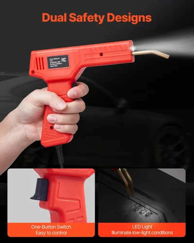 Miniatura 6 de VEVOR Kit de Soldador de Plástico Deluxe, Pistola de Soldadura de Plástico de 100W + Soldador de 60W/100W, Herramienta Profesional de Soldadura