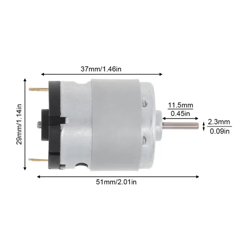 Miniatura 2 de ChgImposs RS360 DC Motor 6-12V 12000-24000RPM Cepillo de carbono de alta velocidad Micro motor con anillo de protección para juguetes de bricolaje