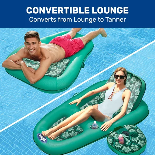 Miniatura 4 de Aqua Campania Ultimate 2-in-1 Pool Float Lounge – Extra Large – Inflatable Pool Floats for Adults with Adjustable Backrest & Cupholder Caddy