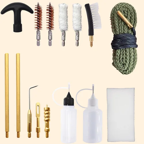 Miniatura 2 de Kit de limpieza de pistola de 0.354 in, kit de limpieza de pistola para .357 .38 con serpientes de pistola de 0.354 in en un recipiente rígido