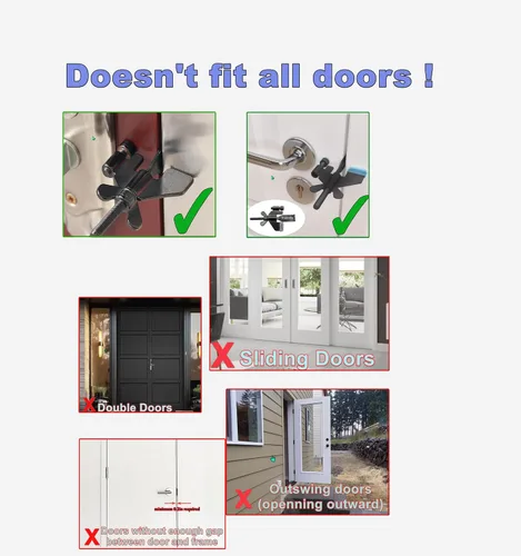 Miniatura 8 de Original Trustella - Cerradura de Puerta Portátil de Servicio Pesado - Dispositivo de Seguridad de Acero Inoxidable para Mayor Seguridad - Ideal