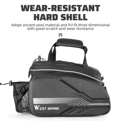 Miniatura 6 de Bolsas para bicicletas impermeables para el portaequipajes trasero Bolsa de alforjas de gran capacidad de 35L con fondo extra acolchado de espuma