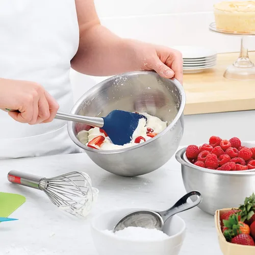Miniatura 4 de Tovolo Flex-Core - Espátula con mango de acero inoxidable, cabeza de silicona resistente al calor y libre de BPA, segura para sartenes de hierro
