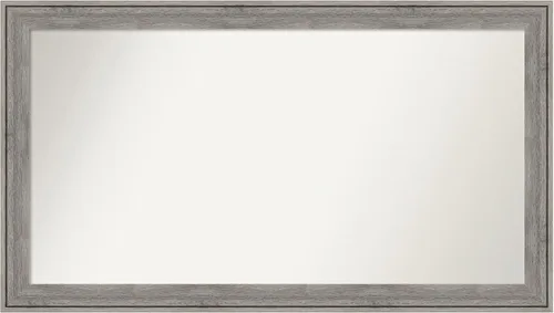 Miniatura 438 de Amanti Art Espejo de pared personalizado no biselado (24.5 x 24.5 pulgadas), marco gris marrón alta, varios tamaños personalizados, espejo de baño