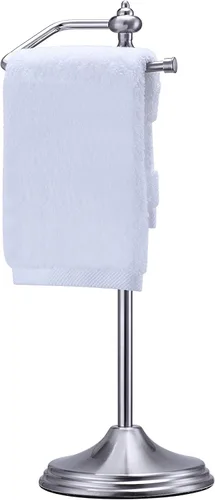 Miniatura 6 de SunnyPoint - Soporte decorativo de metal para toallas de dedo clásico de peso pesado para baño, cocina, tocador y encimeras; La barra colgante tiene