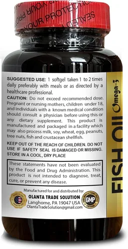 Miniatura 3 de Aceite de pescado de salmón silvestre de Alaska – 1000 mg Omega-3 cápsulas blandas, sin eructos de pescado, de origen sostenible, EPA DHA, apoya