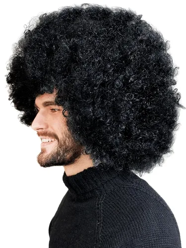Miniatura 2 de ALLAURA Pelucas prémium de cabello rizado tipo afro y de tamaño jumbo para mujeres afrodescendientes, cabello negro sintético largo y voluminoso