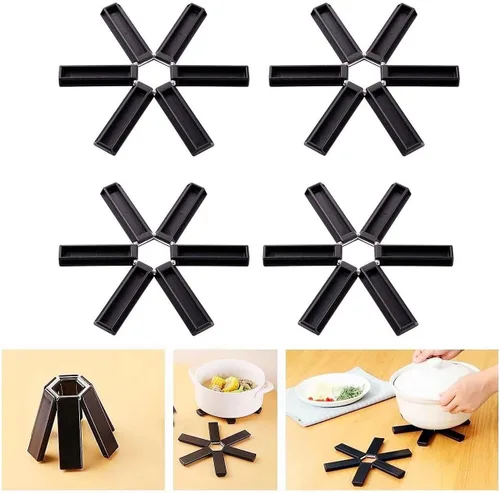 Miniatura 10 de Almohadilla aislante plegable creativa 2023, alfombrilla de silicona resistente al calor, almohadillas calientes antideslizantes para encimeras