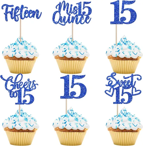 Miniatura 11 de 30 piezas de adornos para cupcakes de 12 cumpleaños feliz, brillantes doce, hola 12, felicitaciones a 12 años, adornos para cupcakes, 12