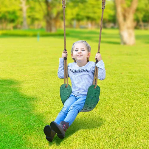 Miniatura 6 de Dolibest Juego de columpios para niños con cuerda ajustable, repuesto para uso en interiores y exteriores, soporte de 500 libras (verde)