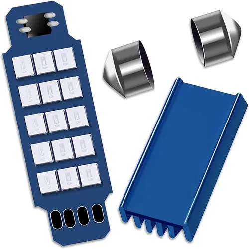 Miniatura 6 de Pack-2 focos LED extremadamente brillantes 578, 400 lm, 6500 K, chipsets 2835, 41 mm 42 mm (azul) para luces LED interiores de cúpula, mapa, puerta