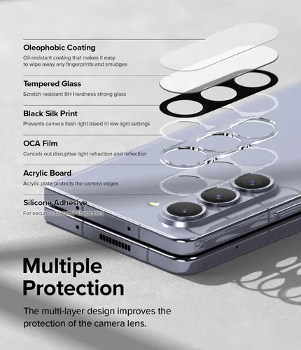 Miniatura 6 de Ringke Cristal de cámara [protección multicapa] compatible con Samsung Galaxy Z Fold 5, protector de lente de cámara de vidrio templado, 2