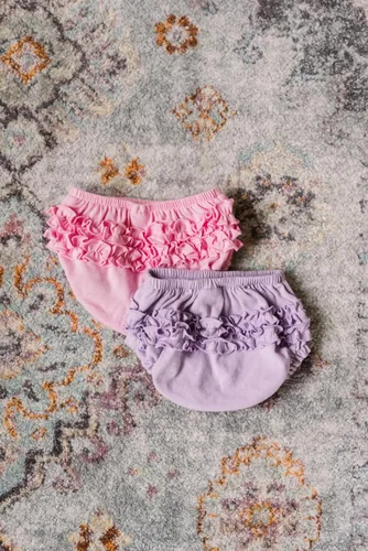 Miniatura 5 de City Threads Ruffle Diaper Cover for Baby Girls Soft Cotton, Made in USA Baby Girl Bloomers, Wear Over Disposable and Cloth