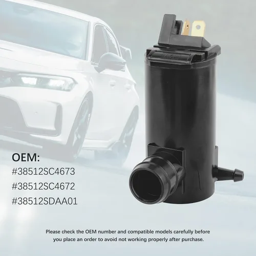Miniatura 4 de Repuesto de bomba de limpiaparabrisas OEM#38512SC4673,38512SC4672 con ojal, bomba de limpiaparabrisas compatible con Suzuki Acura Honda, bomba