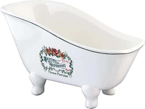 Kingston Brass BATUBSRW Aqua Eden - Mini bañera de cerámica, 8-1/16 pulgadas x 3-7/8 pulgadas x 4-1/2 pulgadas, color blanco