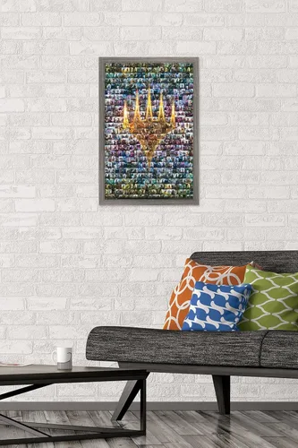 Miniatura 2 de Trends International Magic: The Gathering - Póster de collage de pared, 14.725 x 22.375 pulgadas, versión enmarcada de madera de granero