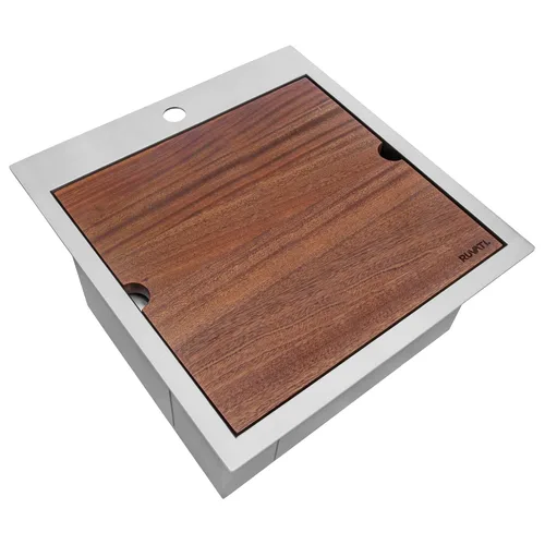 Ruvati RVH8221 - Estación de trabajo para autocaravana de 21 x 20 pulgadas, fregadero de cocina de acero inoxidable